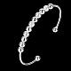 Vogue Brass Round Bead Cuff Bangles Torque Bangles BJEW-BB00358-2