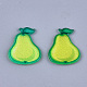 プラスチックカボション  グリッターパウダー付き  梨  緑黄  24x19.5x2mm KY-T010-24-1