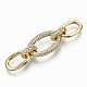Brass Micro Pave Clear Cubic Zirconia Links Connectors X-KK-S061-45G-NR-1