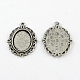 Style tibétain supports cabochons pendentif en alliage de zinc X-TIBEP-R334-246AS-RS-1