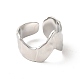 304 кольцо-манжета с волнистой волной из нержавеющей стали для женщин RJEW-E063-17P-2