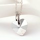 Сердце из стекла кулон ожерелье и серьги болтающийся комплекты ювелирных изделий SJEW-JS00881-5