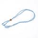 Fabricación de collar de bolsa de macramé de cordón encerado trenzado ajustable MAK-WH0009-02H-1