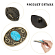 GORGECRAFT Turquoise Stone Buttons 90×66Mm Belt Buckles Men American Western Cowboy Indian Elements Vintage Turquoise Belt Buckle Oval with Flower for Men's Belt PALLOY-WH0104-06AB-6
