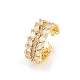 Манжеты из латуни с микро паве кубический цирконий для женщин RJEW-Z113-49G-2