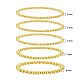 Bracelets extensibles en perles de laiton rondes BJEW-JB05982-2