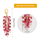CHGCRAFT 10Pcs 5 Colors Trumpet Flower Glass Pendant Decorations with Lobster Clasp Charms for Keychain Purse Backpack Ornament HJEW-CA0001-45-2