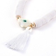 Bracelets élastiques faits à la main de perles heishi en pâte polymère BJEW-JB05079-03-3