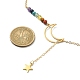 Alloy Moon & Star Lariat Necklace NJEW-TA00099-3