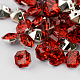 2-Hoyo botones de octágono de acrílico Diamante de imitación de Taiwán BUTT-F016-13mm-03-1