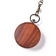 Orologio da taschino in legno di ebano con catena barbazzale e clip in ottone WACH-D017-A13-02AB-3
