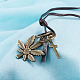 Регулируемые мужские подвески из цинкового сплава и ожерелья лариат с кожаным шнуром NJEW-BB16012-A-4