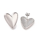 Латунные серьги-гвоздики в форме сердца для женщин EJEW-C008-26P-2