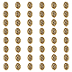 Dicosmétique 80 pièces perles d'espacement ovales creuses perles dorées antiques perles d'espacement tibétaines en filigrane perles d'espacement en vrac perles à petit trou perles européennes en alliage de 1.6mm pour la fabrication de bijoux TIBEB-DC0001-03-1