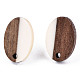 Accessoires de boucles d'oreilles en résine opaque et bois de noyer MAK-N032-004A-B03-2