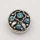 (Clearance Sale)Antique Silver Zinc Alloy Rhinestone Buttons SNAP-M003-41-1
