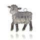 チベットスタイル合金動物エナメルのセッティング  羊のネックレスのペンダント  アンティークシルバー  66x62x7mm  穴：6mm PALLOY-J377-79AS-2