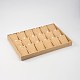 立方体の木製ペンダントネックレスディスプレイボックス  黄麻布の布で覆われた  18のコンパートメント  バリーウッド  24.1x35x3.2cm PDIS-N008-01-1