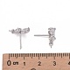 925 Sterling Silver Micro Pave Cubic Zirconia Ear stud Findings STER-P035-55P-3