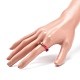 Anillo de dedo con cuentas de hematites y turquesa sintética teñida RJEW-JR00518-3