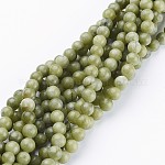 Natural Gemstone Beads, Taiwan Jade, Natural Energy Stone Healing Power for Jewelry Making, Round, Olive Drab, 6mm