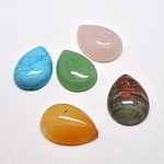 Cabochons en pierres gemmes, pierre mixte, larme, couleur mixte, 25x18x7mm