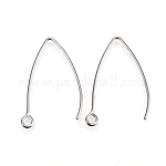 304 Stainless Steel Earring Hooks, with Horizontal Loop, Stainless Steel Color, 29~30x20x0.9mm, Hole: 2mm, Pin: 0.9mm