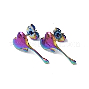 Ion Plating(IP) 304 Stainless Steel Melting Heart Stud Earrings for Women EJEW-F300-14MC