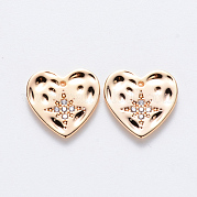 Brass Micro Pave Cubic Zirconia Charms KK-T049-044G-NF