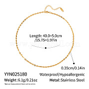 Простые ожерелья из цепочек Boston Link толщиной 3.5 мм из нержавеющей стали 304 для женщин KF1734-1