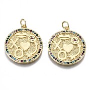 Латунные подвески из микро-паве KK-S061-68G-NR