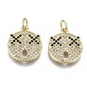 Латунные микропаве прозрачные подвески с фианитом KK-S061-65G-NR
