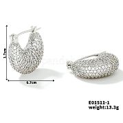 Серьги-кольца из латуни со стразами в форме луны для осени и зимы JO3025-1