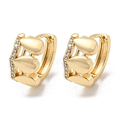Серьги-кольца из латуни с прозрачными циркониями EJEW-B035-45KCG