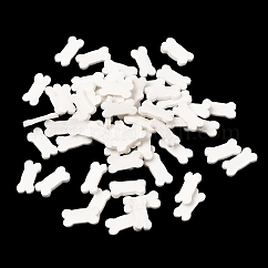 Cabochon in fimo fatti a mano, Fette di argilla polimerica per lavori di resina e progetti fai da te, osso, bianco, 4.5~5x2~2.5x0.2~1mm, circa 32680pcs/500g