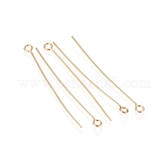 Ösenstifte aus Edelstahl 304, golden, 40x0.6 mm, Bohrung: 2 mm