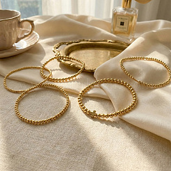 5 шт. 5 варианта летних латунных браслетов с круглыми бусинами и крестом из эластичной ткани&nbsp;FV3491