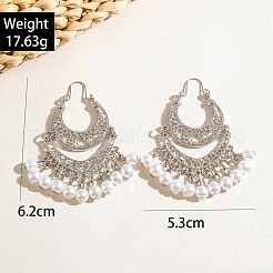 Серьги-люстры с круглыми кисточками из сплава и железа в богемном стиле&nbsp;FS-WGEBDA7-03