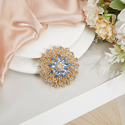 Броши со стразами из цветочного сплава для рюкзака&nbsp;JEWB-WH20011-02C