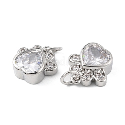 Стойки обшивки латунь микро проложить кубическую прелесть диоксида циркония&nbsp;KK-C021-07P