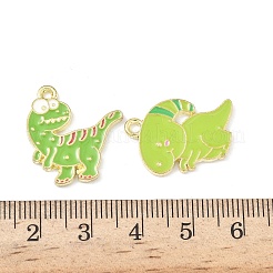 合金エナメルチャーム  恐竜  ミックスカラー  15.5~23x17.5~25x1.5mm  穴：1.8mm&nbsp;ENAM-I076-02G-01