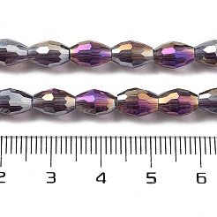 Transparent galvanisieren Glasperlen Stränge&nbsp;EGLA-A037-T6x8mm-B14