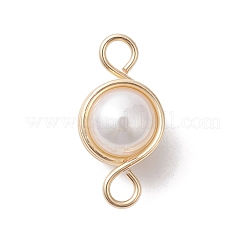 Подвески-коннекторы в обернутой медной проволоке из натурального культивированного пресноводного жемчуга PALLOY-JF02605
