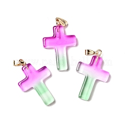 Pendentifs en verre transparent deux tons&nbsp;GLAA-A004-02A