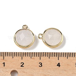 Плоские круглые подвески из натурального кварцевого кристалла с огранкой&nbsp;G-U028-03G-05