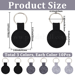 30 Stück 3 Farben Polyester-Schlüsselanhänger&nbsp;KEYC-SP0001-62