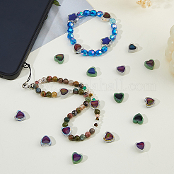 60шт 5 цвета двухцветные стеклянные бусины GLAA-HS0001-16