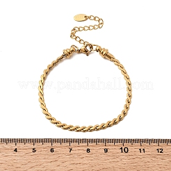 女性用304ステンレススチールリンクチェーンブレスレット  イオンプレーティング（ip）  長持ちメッキ  18KGP本金メッキ  6.50インチ（16.5cm）  幅2mm&nbsp;BJEW-A158-02D-G
