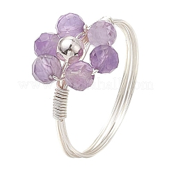 Кольцо с натуральным апатитом&nbsp;RJEW-TA00164