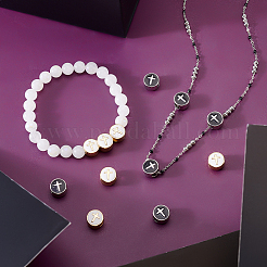 12 шт. 2-х цветные латунные европейские бусины KK-GA0002-24